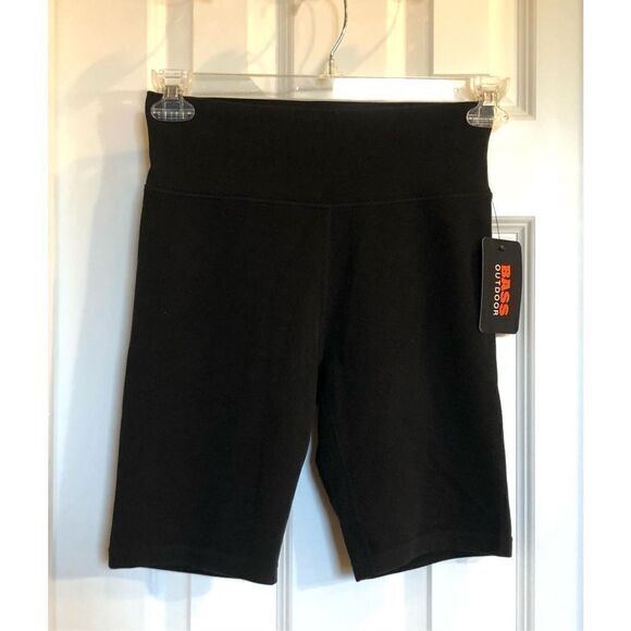 BASS OUTDOOR - L Sz XS Discovery Biker Shorts in Black w/Wicking Fabric. NWT! - Picture 2 of 12